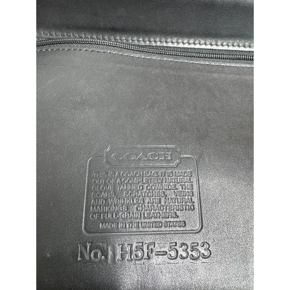 Vintage Coach 5353 Black Leather Metropolitan Briefcase Made in USA